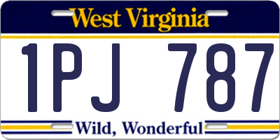 WV license plate 1PJ787