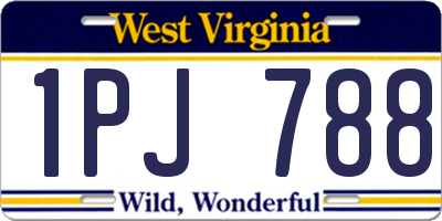 WV license plate 1PJ788