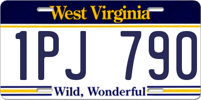 WV license plate 1PJ790