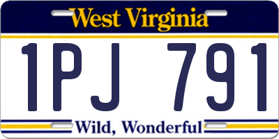 WV license plate 1PJ791