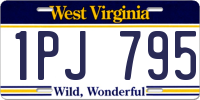 WV license plate 1PJ795