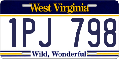 WV license plate 1PJ798