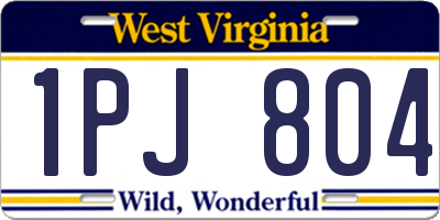 WV license plate 1PJ804