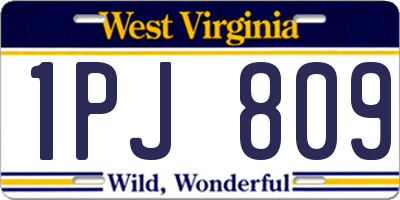 WV license plate 1PJ809