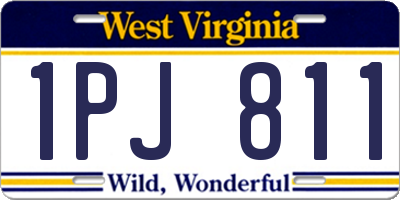 WV license plate 1PJ811