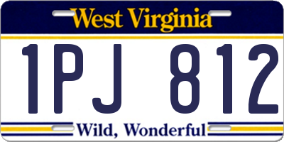 WV license plate 1PJ812