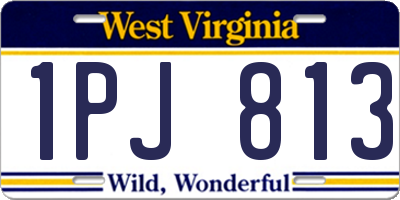 WV license plate 1PJ813