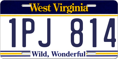 WV license plate 1PJ814