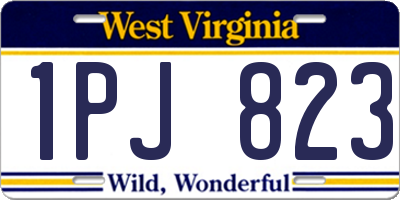 WV license plate 1PJ823
