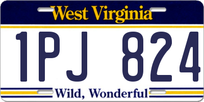WV license plate 1PJ824
