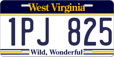 WV license plate 1PJ825