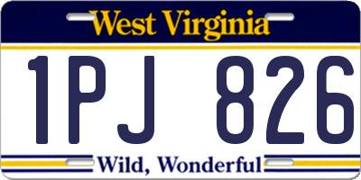 WV license plate 1PJ826