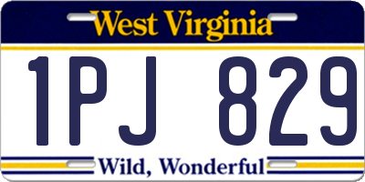 WV license plate 1PJ829