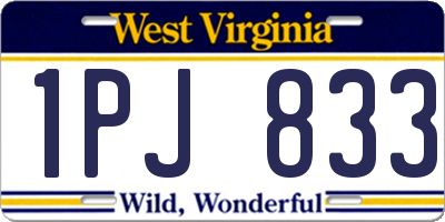 WV license plate 1PJ833