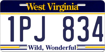 WV license plate 1PJ834