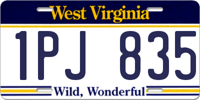 WV license plate 1PJ835