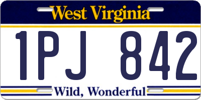 WV license plate 1PJ842