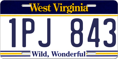 WV license plate 1PJ843
