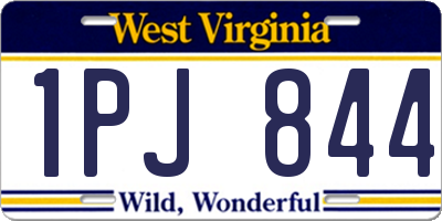 WV license plate 1PJ844