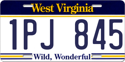 WV license plate 1PJ845