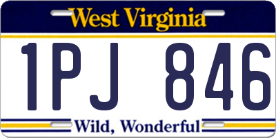 WV license plate 1PJ846