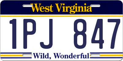 WV license plate 1PJ847