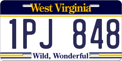 WV license plate 1PJ848