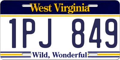 WV license plate 1PJ849