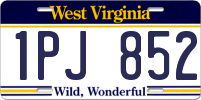 WV license plate 1PJ852