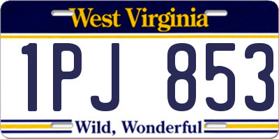 WV license plate 1PJ853