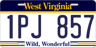 WV license plate 1PJ857