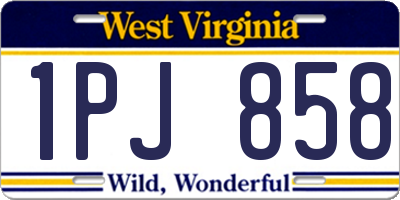 WV license plate 1PJ858