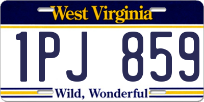 WV license plate 1PJ859
