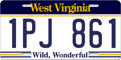 WV license plate 1PJ861