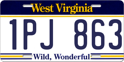 WV license plate 1PJ863