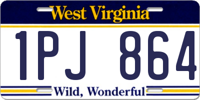 WV license plate 1PJ864