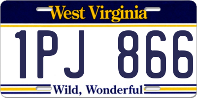 WV license plate 1PJ866