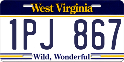 WV license plate 1PJ867