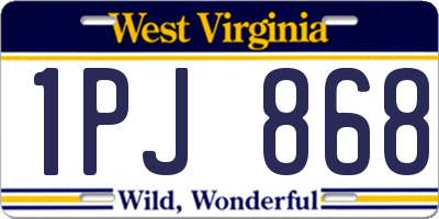 WV license plate 1PJ868