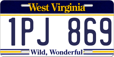 WV license plate 1PJ869