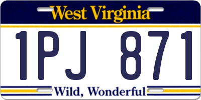 WV license plate 1PJ871