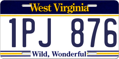WV license plate 1PJ876