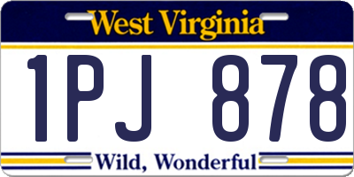 WV license plate 1PJ878