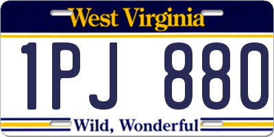 WV license plate 1PJ880