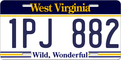 WV license plate 1PJ882