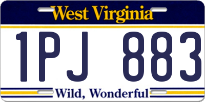 WV license plate 1PJ883