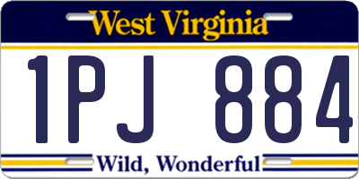 WV license plate 1PJ884