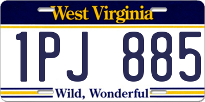 WV license plate 1PJ885