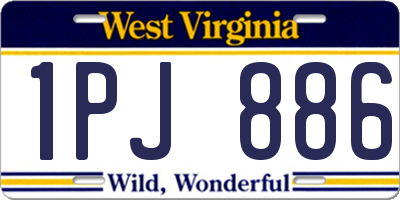 WV license plate 1PJ886