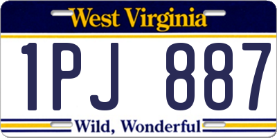 WV license plate 1PJ887